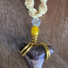 Shark Tooth String macrame necklace - 18.5" Yellow - 26
