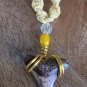 Shark Tooth String macrame necklace - 18.5" Yellow - 26