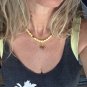 Shark Tooth String macrame necklace - 18.5" Yellow - 26