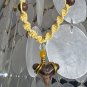 Shark Tooth String macrame necklace - 18.5" Yellow - 26