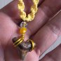 Shark Tooth String macrame necklace - 18.5" Yellow - 26