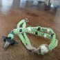 Shark Tooth Hemp and String macrame necklace - 18.5" Green - # 27