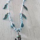 Shark Tooth Hemp and String macrame necklace - 16" - # 28 Shark Tooth Hemp and String macrame necklace - 16" - # 28