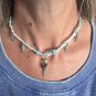 Shark Tooth Hemp and String macrame necklace - 16"  - # 28