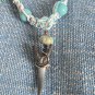 Shark Tooth Hemp and String macrame necklace - 16"  - # 28