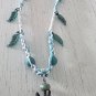 Shark Tooth Hemp and String macrame necklace - 16"  - # 28