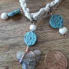 Shark Tooth Hemp necklace Chunky   - 16.5"  - # 31