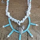 Shark Tooth Hemp necklace double  - 21"  - # 32