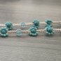 Shark Tooth Hemp necklace blue lowers  - 16"  - # 34
