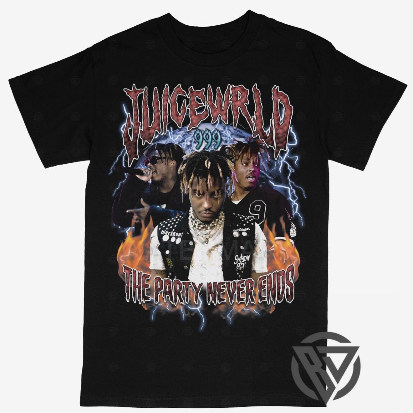 JUICE WRLD Rap T-shirt, Men's Size Medium cotton black type Vintage Second Hand