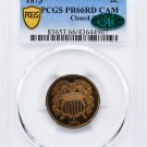 1873 2C, CLOSED 3 PR66 Cameo