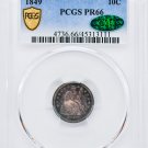 1849 LIBERTY SEATED 10C PR66