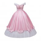 Women's Cinderella Pink Princess Cosplay Costume Dress Fancy Gown