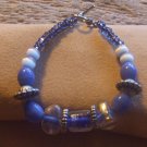 cobalt blue glass beaded bracelet