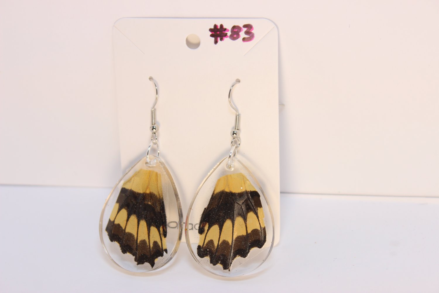Yellow Butterfly wing earrings #83