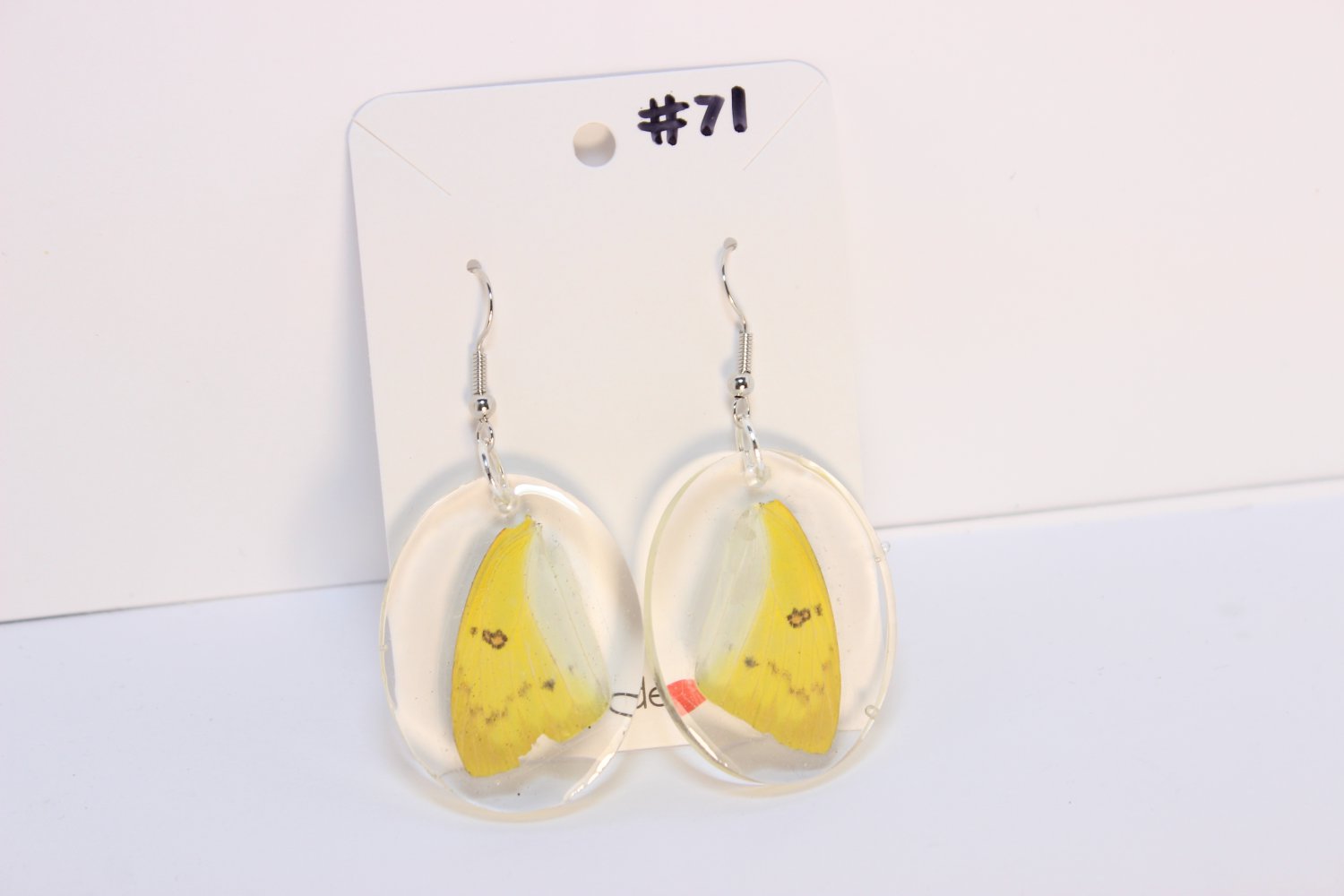 Yellow Butterfly wing earrings #71