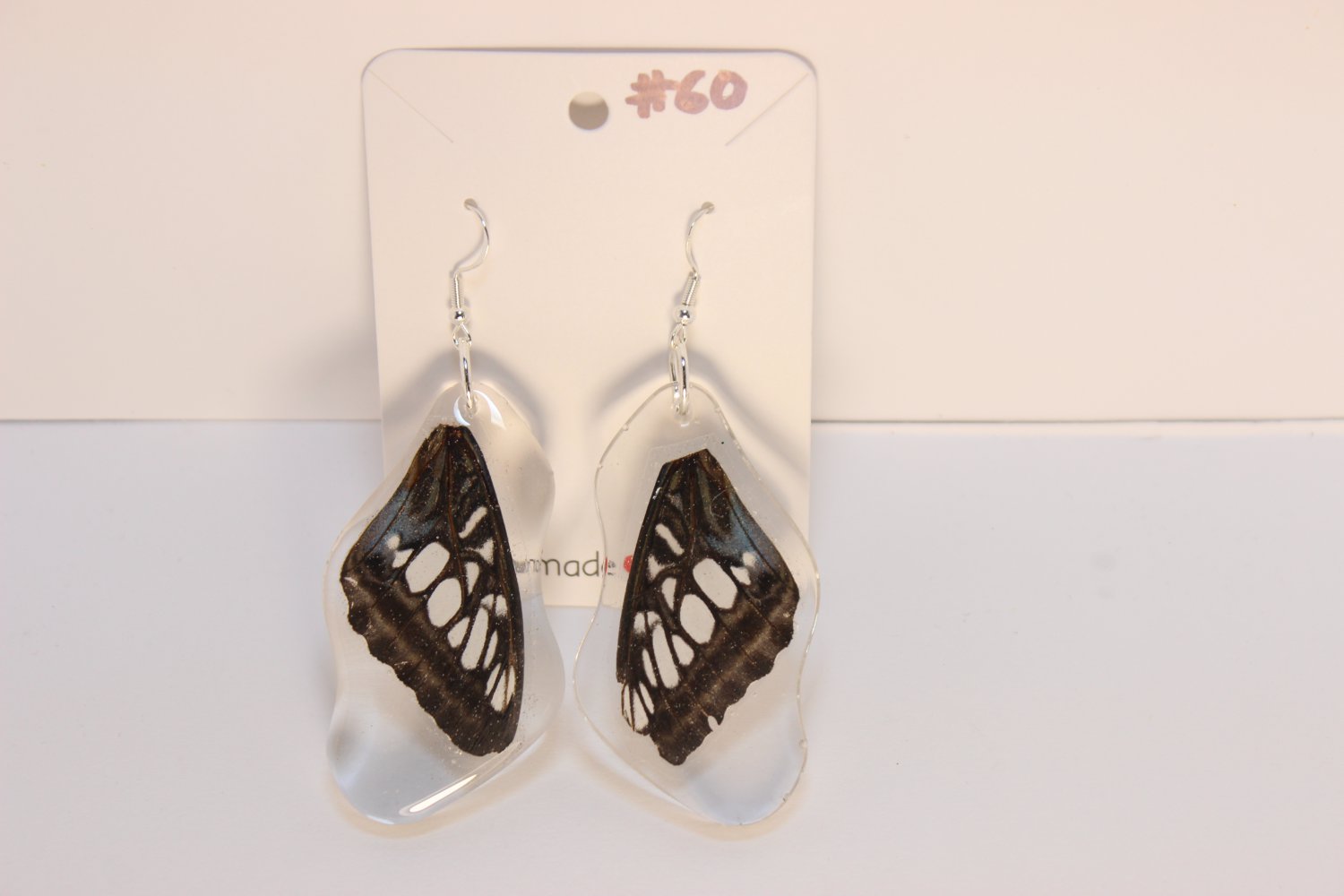 Dark Multi color Butterfly wing earrings #60