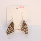 Gray and brown Butterfly wing earrings #36