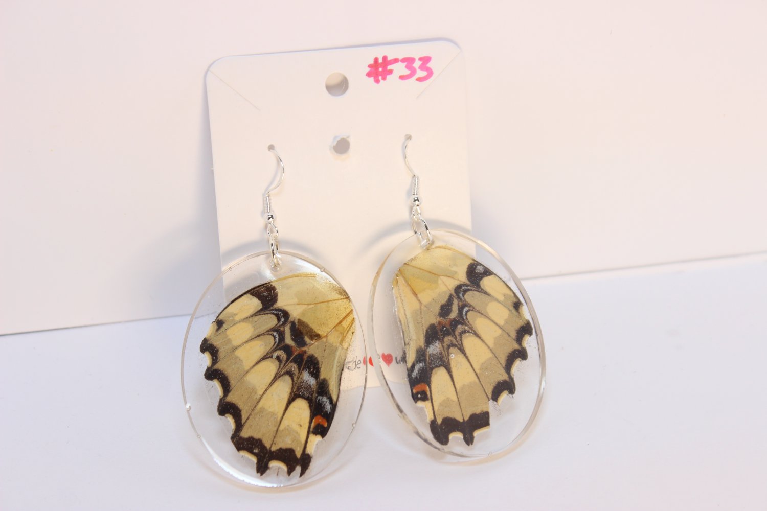 Yellow Butterfly wing earrings #33