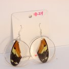 Orange and Yellow Butterfly wing earrings #24