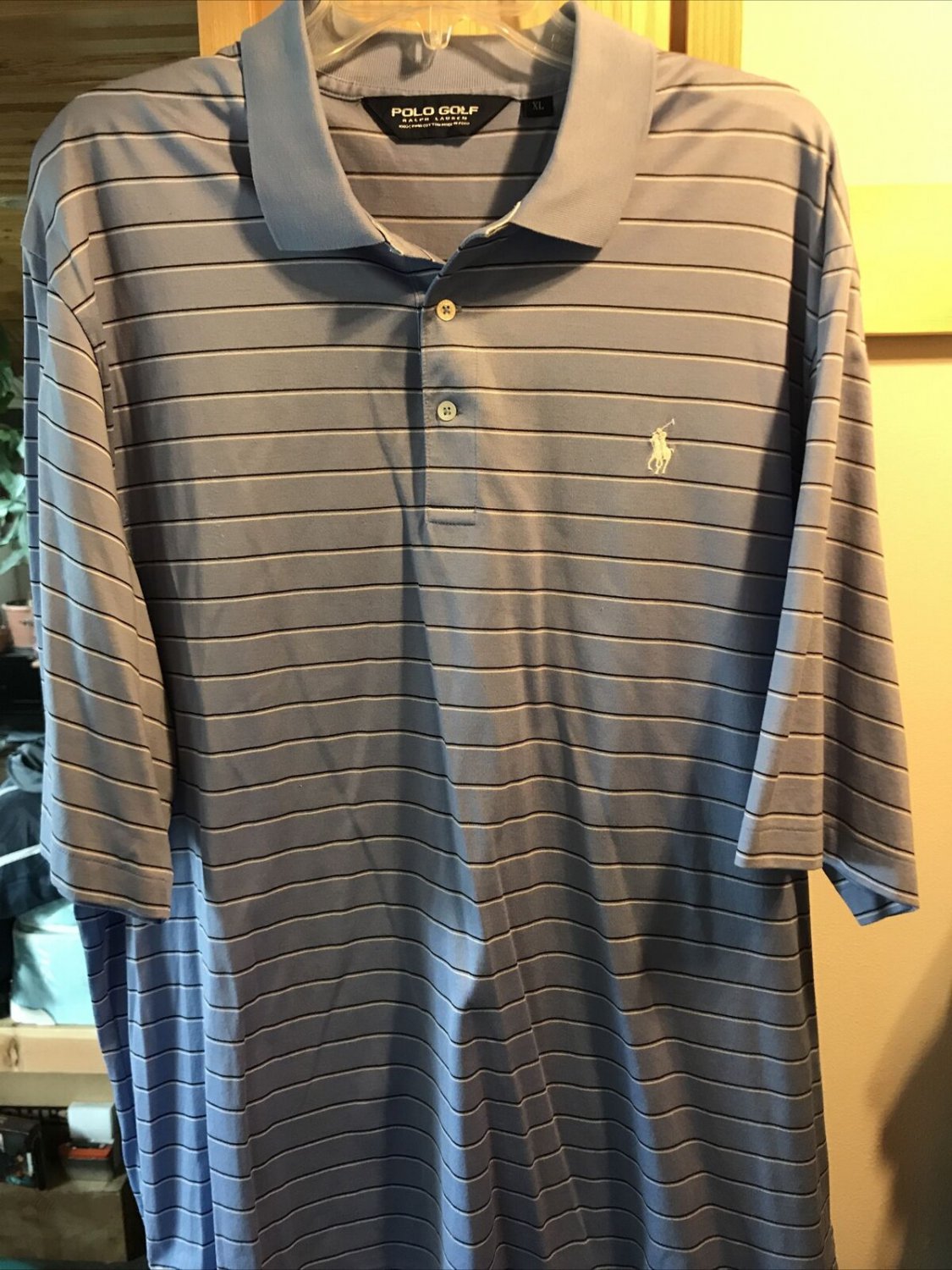 Ralph Lauren POLO GOLF Polo Golf short sleeve polo shirt for men size L Pima Cotton white type Vintage Second Hand