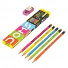 DOMS Neon Rubber Tipped HB/2 Graphite Pencils I Pack Of 10 Pencils