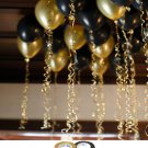 AMFIN 10-inch Metallic Balloons Black Gold for Birthday Decoration (Pack of 50)