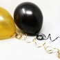 AMFIN 10-inch Metallic Balloons Black Gold for Birthday Decoration (Pack of 50)