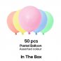 Multicolor Pastel Balloons For Party Decoration - Pack of 50