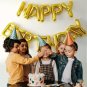 Happy Birthday 13 Letters Metallic Golden Foil Balloons Banner For Birthday Decoration