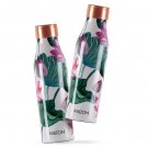 Floral Copper Printed Water Bottle Gift Set of 2, 930 ml Each, Lotus