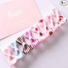 Baby Girl's Printed Color Ribbon Korean Version of The Striped Bow Hairpin 8 Pieces Multicolour