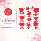 Retro Love Cartoon Character(svg, dxf, png, jpeg)