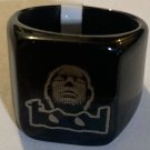 Tool Band Engraved Ring Gunmetal Stainless Steel Rectangle Size 6-11