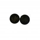 Korn 8mm Black Silver Round Stud Earrings Stainless Steel Earrings Unisex