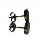 Korn 8mm Black Silver Round Stud Earrings Stainless Steel Earrings Unisex