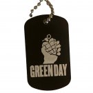 Green Day Band Engraved Aluminum Dog Tag with Necklace