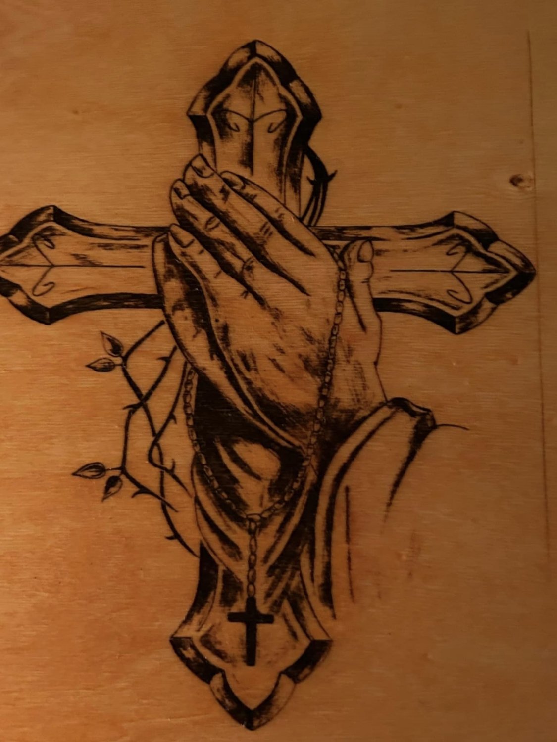 Praying Hands with a cross wall decor