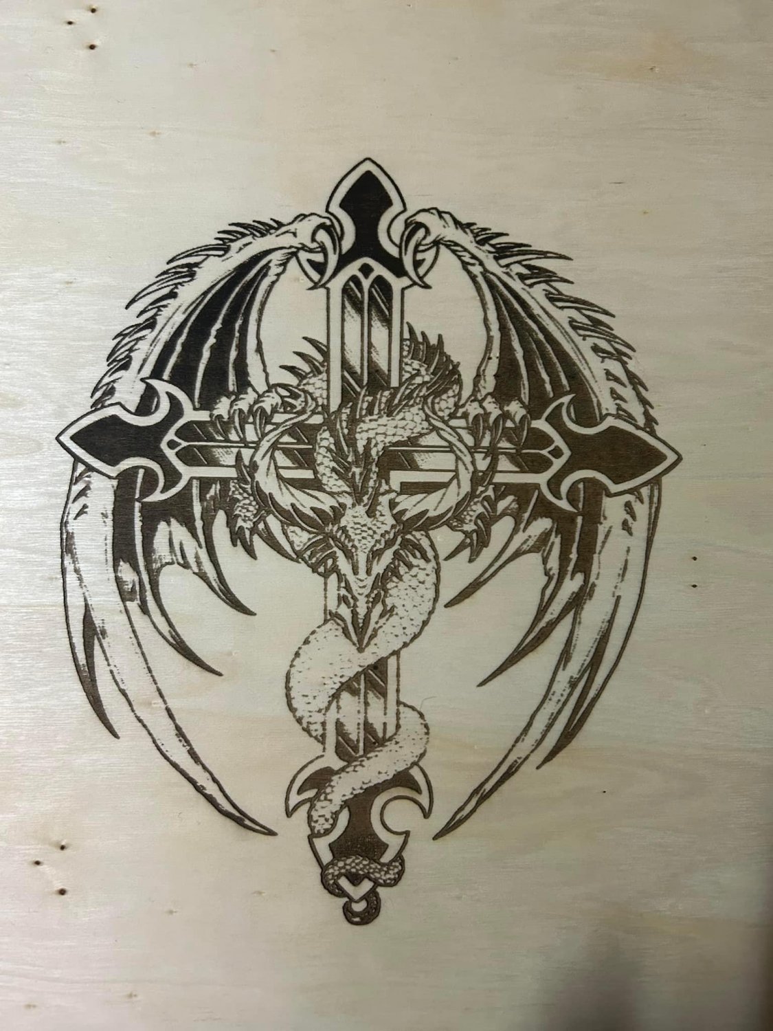 Fire Dragon Cross wall decor
