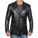 Men's Two Button Leather Coat - Real Lambskin Sport Coat Blazer - Flap Pockets Men's Two Button Leather Coat - Real Lambskin Sport Coat Blazer - Flap Pockets