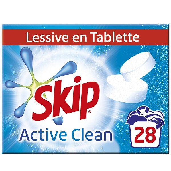 Active Clean SKIP Laundry Tablets box of 28 tablets X3