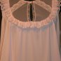 VINTAGE PINK NYLON BABYDOLL LACE NIGHTGOWN GOWN LINGERIE CHIFFON RUFFLE KEYHOLE LARGE/XL