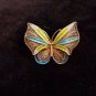 Vintage Sterling Silver Filigree Enamel Butterfly Pin Brooch. 2" (Marked 925)