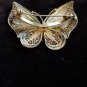 Vintage Sterling Silver Filigree Enamel Butterfly Pin Brooch. 2" (Marked 925)