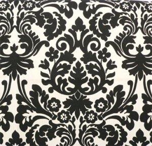 Damask Table Square Black Ivory Cream Waverly Onyx 20"