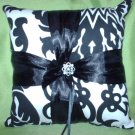 damask ring bearer bearer's pillow black and white Amsterdam damask ring bearer bearer's pillow black and white Amsterdam
