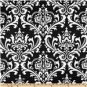 TABLE SQUARE Damask White Print on Black Traditions Osborne 20"