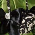 Damask FLOWER GIRL BASKET Black Ivory Cream Waverly Essence onyx WITH choice of ribbon color Damask FLOWER GIRL BASKET Black Ivory Cream Waverly Essence onyx WITH choice of ribbon color
