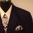 Damask Necktie Set Boy Dandy Black White Wedding Tie Damask Necktie Set Boy Dandy Black White Wedding Tie