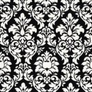 Damask Hanky Pocket Square  Tuxedo Dandy Black White